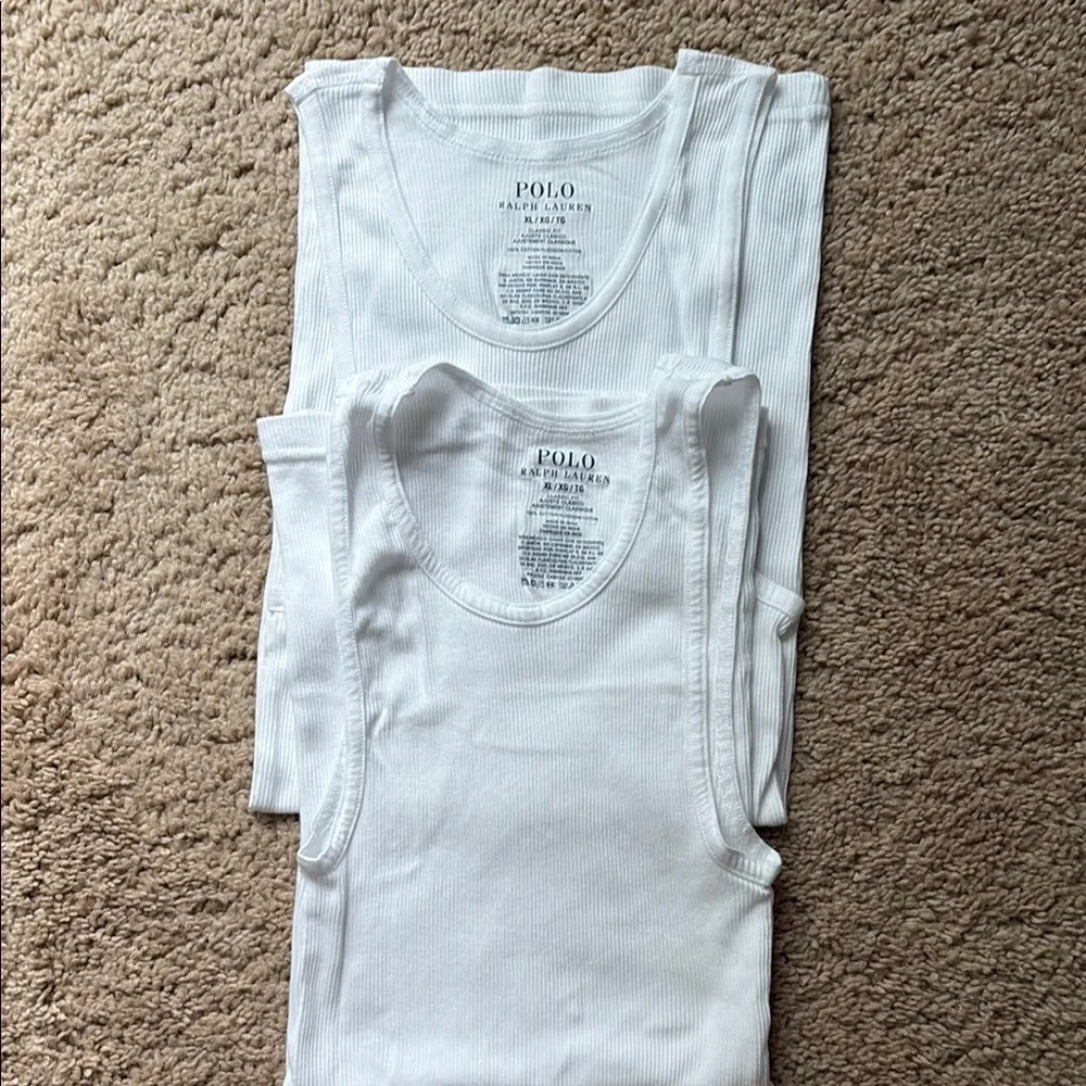 Polo by Ralph Lauren White Ribbed Tanks - Picture 2 of 2